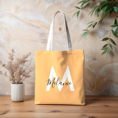 モノグラムオレンジピーチモダントレンディー トートバッグ