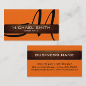 モノグラムオレンジレザーモダンルック 名刺 (正面/裏面)