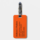 モノグラムオレンジ狩り迷彩柄カモフラージュ ラゲッジタグ (裏面縦)