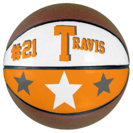 モノグラムオレンジ、グレーと白 バスケットボール