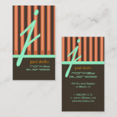 モノグラムオレンジ/チョコレート/シーフームストライプ 名刺 (正面/裏面)