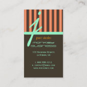 モノグラムオレンジ/チョコレート/シーフームストライプ 名刺 (裏面)