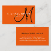 モノグラムオレンジ(パントン)の色の背景 名刺 (正面/裏面)