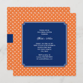 モノグラムオレンジ、白水玉模様(青王室の) 招待状 (正面/裏面)