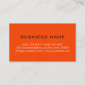 モノグラムオレンジ – 赤の背景色 名刺 (裏面)