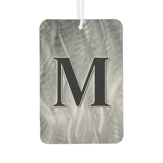 モノグラムオンシルバーブラシ付き抽象芸術メタル カーエアーフレッシュナー (裏面)