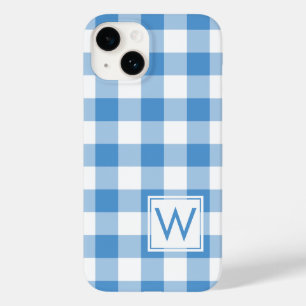 モノグラムオンライトブルーアンドホワイトバッファロープレイド Case-Mate iPhone 14ケース