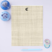 モノグラムオンリネンルック紙背景フライヤー チラシ (シングル)