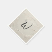 モノグラムオン抽象芸術アイボリーテクスチャ スタンダードカクテルナプキン (角)