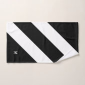 モノグラムオン抽象芸術ブラック&ホワイトストライプの バスタオルセット (ハンドタオル)