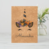 モノグラムオータルスパークルユニコーン誕生日 招待状 (スタンド正面)