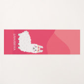 モノグラムカおもしろいウトアルパカラマピンク ヨガマット (正面(横))