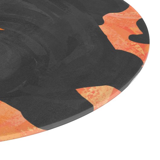 モノグラムカウブラックアンドオレンジプリント カッティングボード (角)