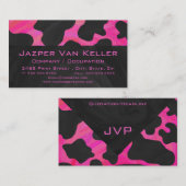 モノグラムカウホットピンクとブラックプリント 名刺 (正面/裏面)