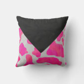 モノグラムカウホットピンクとホワイトプリント クッション (裏面)