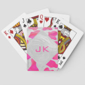 モノグラムカウホットピンクとホワイトプリント トランプ (裏面)