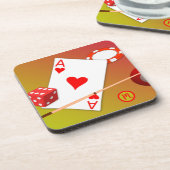 モノグラムカジノトランプのポーカーサイコロゲーム コースター (左側)
