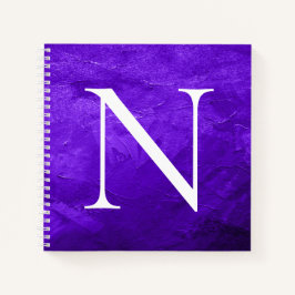 モノグラムカスタマイズイニシャルホワイトパープルノート ノートブック