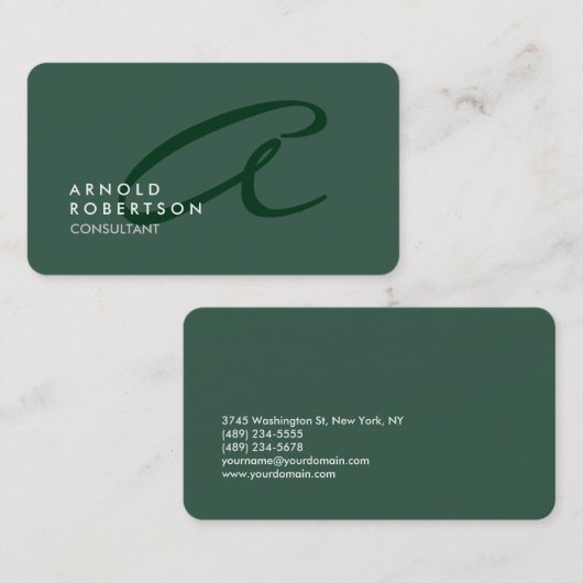 モノグラムカスタマイズプレイングレーグリーントレンディー 名刺 (正面/裏面)