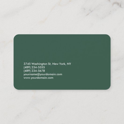 モノグラムカスタマイズプレイングレーグリーントレンディー 名刺 (裏面)