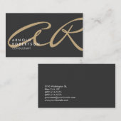 モノグラムカスタマイズプレイングレーベージュ名刺 名刺 (正面/裏面)