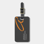 モノグラムカスタマイズプレーン灰色トレンディー名刺 ラゲッジタグ (正面縦)