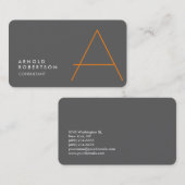 モノグラムカスタマイズプレーン灰色トレンディー名刺 名刺 (正面/裏面)