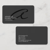 モノグラムカスタマイズプレーン灰色トレンディー名刺 名刺 (正面/裏面)
