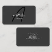 モノグラムカスタマイズプレーン灰色トレンディー名刺 名刺 (正面/裏面)