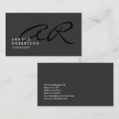 モノグラムカスタマイズプレーン灰色トレンディー名刺 名刺 (正面/裏面)