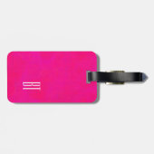 モノグラムカスタマイズ可能なピンクモダン抽象芸術 ラゲッジタグ (裏面横)