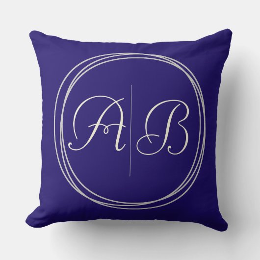 モノグラムカスタマイズ可能イニシャル、フォント、フォント色 クッション (正面)