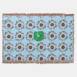 モノグラムカスタマイズ結婚ズホームデコール スローブランケット