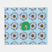 モノグラムカスタマイズ結婚ズホームデコール フリースブランケット (正面(横))