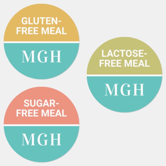 モノグラムカスタムおよび文字食品ラベルセット ラベル (グループ)