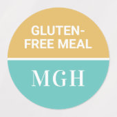 モノグラムカスタムおよび文字食品ラベルセット ラベル (デザイン1)