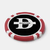 モノグラムカスタムと名前のトランプ ポーカーチップ (シングル)