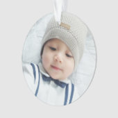 モノグラムカスタムと名前の写真 オーナメント (正面)