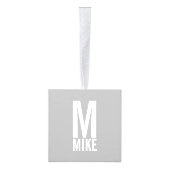 モノグラムカスタムと名前の写真 キューブオーナメント (右)