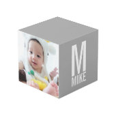 モノグラムカスタムと名前の写真 フォトキューブ (裏面アングル)