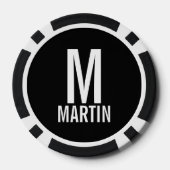 モノグラムカスタムと名前の写真 ポーカーチップ (裏面)