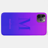 モノグラムカスタムと名前ピンクから青のグラデーション Case-Mate iPhoneケース (裏面(横))