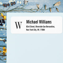 モノグラムカスタムの作成モダン差出人住所ラベル ラベル