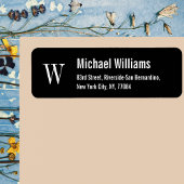 モノグラムカスタムの作成モダン差出人住所ラベル ラベル