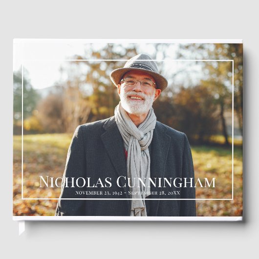 モノグラムカスタムの写真白枠記念碑 ゲストブック (正面)