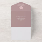 モノグラムカスタムほこり性バラ書結婚の書 オールインワン招待状 (外側)