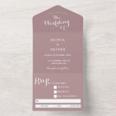 モノグラムカスタムほこり性バラ書結婚の書 オールインワン招待状 (内側)