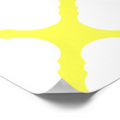 モノグラムカスタムイエローとホワイトのアールデコパターン ポスター (角)