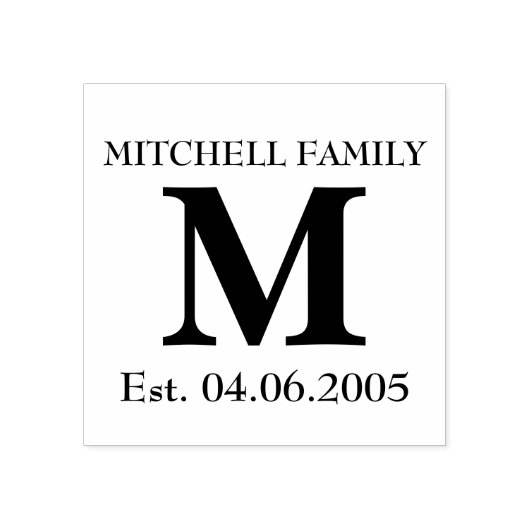 モノグラムカスタムイニシャルの名前を追加結婚する ラバースタンプ (インプリント)