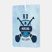 モノグラムカスタムイニシャルハーリングゲーリックエンブレム メタルオーナメント (正面左)